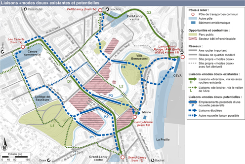 guenin architecte Ville de Lancy / CH Liaisons de mobilité douce