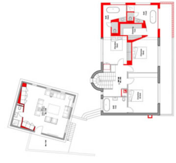 guenin architecte Cologny / CH Extension et transformation int. d'une villa