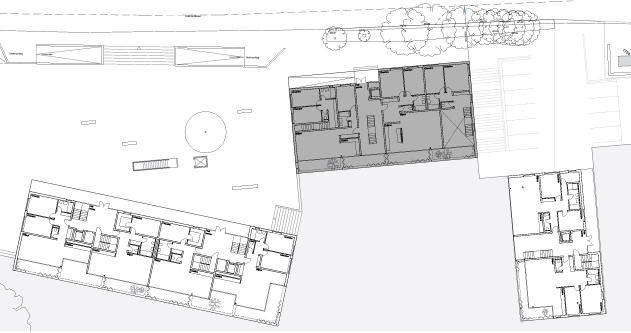 guenin architecte Vandeouvres / CH  Bâtiments de logements, Esplanade et Parking