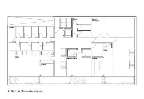 guenin architecte Vandeouvres / CH  Bâtiments de logements, Esplanade et Parking