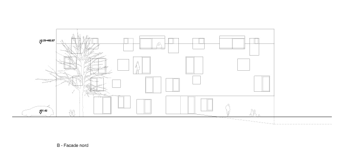 guenin architecte Vandeouvres / CH  Bâtiments de logements, Esplanade et Parking