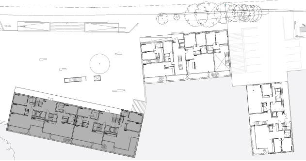 guenin architecte Vandeouvres / CH  Bâtiments de logements, Esplanade et Parking