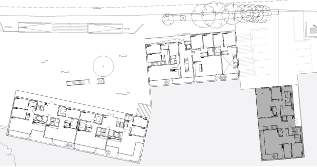 guenin architecte Vandeouvres / CH  Bâtiments de logements, Esplanade et Parking